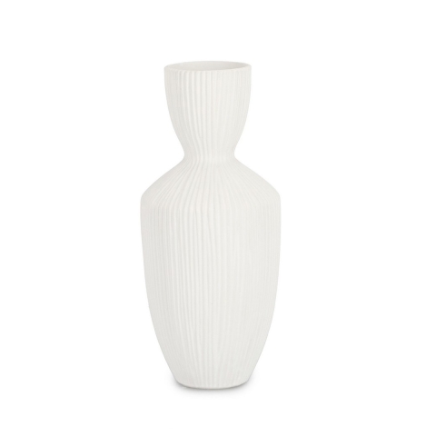 Pot de plantes et fleurs d'intérieur décoratif en céramique blanche Striped Promotion