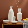 Pot de plantes et fleurs d'intérieur décoratif en céramique blanche Striped Vente