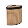 Panier à linge d'angle en bambou doublure noire 35x35x50 Sintia Vente