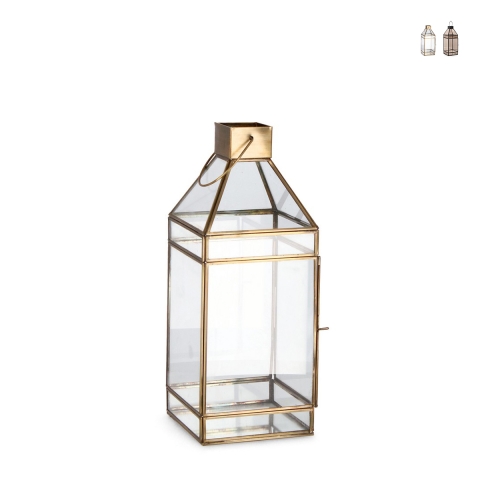 Lanterne en métal pour bougies d'intérieur 16x16x42cm Siwan Promotion