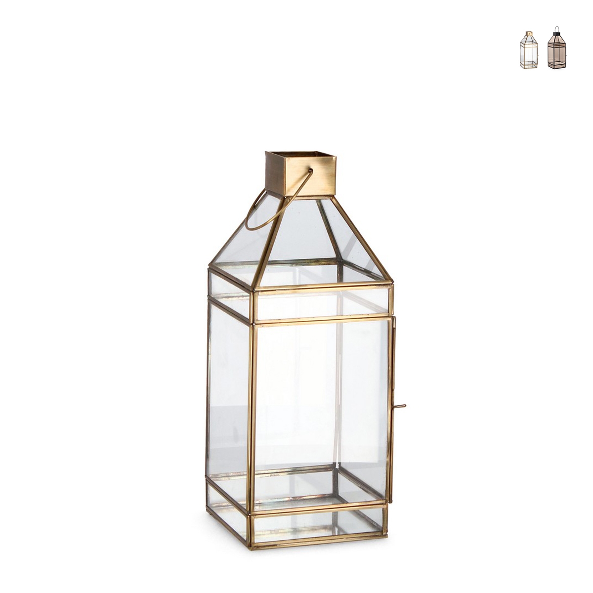 Lanterne en métal pour bougies d'intérieur 16x16x42cm Siwan