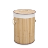Panier à linge rond en bambou avec doublure blanche 35x50cm Ananda Promotion