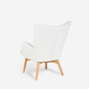 Fauteuil moderne style bergère en tissu bouclé blanc Wani Offre