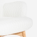 Fauteuil moderne style bergère en tissu bouclé blanc Wani Remises