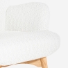 Fauteuil moderne style bergère en tissu bouclé blanc Wani Remises