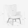 Fauteuil moderne style bergère en tissu bouclé blanc Wani Réductions