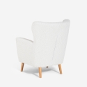 Fauteuil bergère moderne de salon en tissu bouclé blanc Kamo Offre