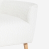 Fauteuil bergère moderne de salon en tissu bouclé blanc Kamo Remises