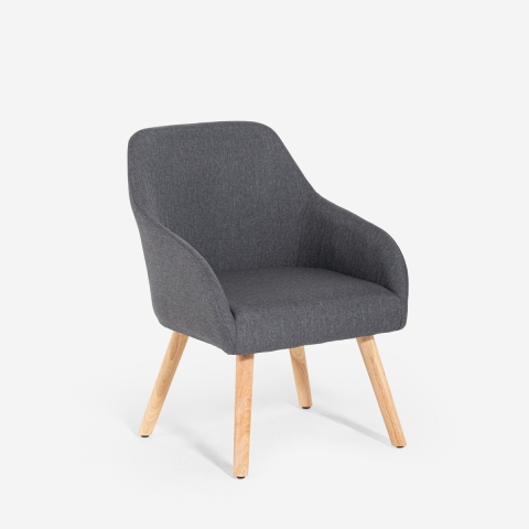 Chaise fauteuil style nordique pour cuisine salle à manger gris Yamori Promotion