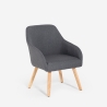Chaise fauteuil style nordique pour cuisine salle à manger gris Yamori Promotion