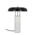 Lampe de table moderne base en marbre blanc et abat-jour en métal Kaithal Promotion
