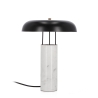 Lampe de table moderne base en marbre blanc et abat-jour en métal Kaithal Promotion
