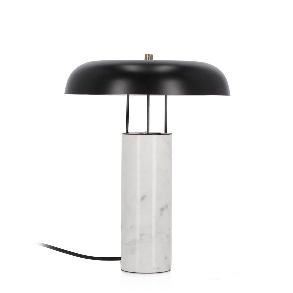Lampe de table moderne base en marbre blanc et abat-jour en métal Kaithal