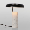Lampe de table moderne base en marbre blanc et abat-jour en métal Kaithal Offre