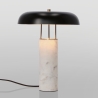 Lampe de table moderne base en marbre blanc et abat-jour en métal Kaithal Offre