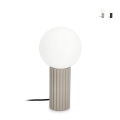 Lampe de table style minimaliste Ø15x30cm abat-jour rond en verre Delphine Promotion