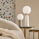 Lampe de table style minimaliste Ø15x30cm abat-jour rond en verre Delphine Achat