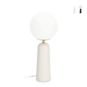 Lampe de table design moderne abat-jour rond en verre dépoli Delphine Promotion