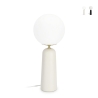 Lampe de table design moderne abat-jour rond en verre dépoli Delphine Promotion