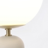 Lampe de table design moderne abat-jour rond en verre dépoli Delphine Offre