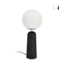 Lampe de table design moderne abat-jour rond en verre dépoli Delphine Choix