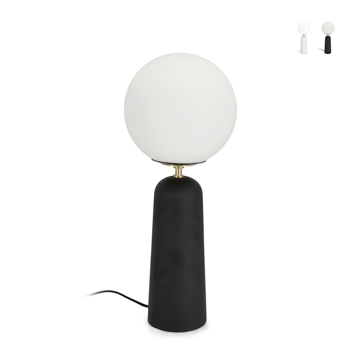 Lampe de table design moderne abat-jour rond en verre dépoli Delphine Choix