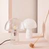 Lampe de table moderne en verre transparent travaillé 20x25,5 Carysa Vente
