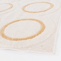 Tapis de salon motif cercles crème et jaune 200x290cm Zina Vente
