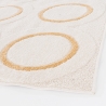 Tapis de salon motif cercles crème et jaune 200x290cm Zina Vente