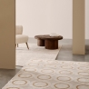 Tapis de salon motif cercles crème et jaune 200x290cm Zina Offre