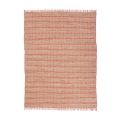 Tapis de salon 160x230 cm en jute et coton rose fait main Ruanda Promotion
