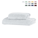 Lot de 2 serviettes de bain en éponge de coton 110x60 et 60x40 Denver Promotion
