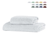 Lot de 2 serviettes de bain en éponge de coton 110x60 et 60x40 Denver Promotion