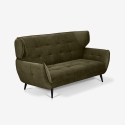 Canapé 2 places design en tissu velours style capitonné Vaaru Offre