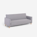 Canapé-lit 3 places inclinable clic-clac en tissu beige Gamma Remises
