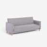 Canapé-lit 3 places inclinable clic-clac en tissu beige Gamma Remises