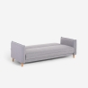 Canapé-lit 3 places inclinable clic-clac en tissu beige Gamma Vente