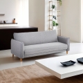 Canapé-lit 3 places inclinable clic-clac en tissu beige Gamma Promotion