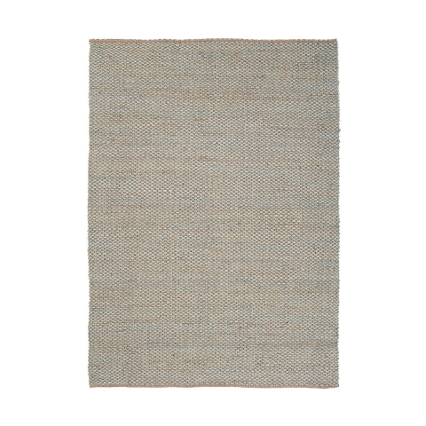 Tapis rectangulaire marron et bleu fait main 160x230 Ruanda Promotion