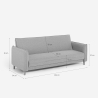Canapé-lit 3 places inclinable clic-clac en tissu beige Gamma Choix