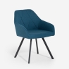 Chaise Rakna en tissu avec accoudoirs pour salle à manger et cuisine Dimensions