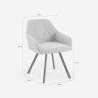 Chaise Rakna en tissu avec accoudoirs pour salle à manger et cuisine 