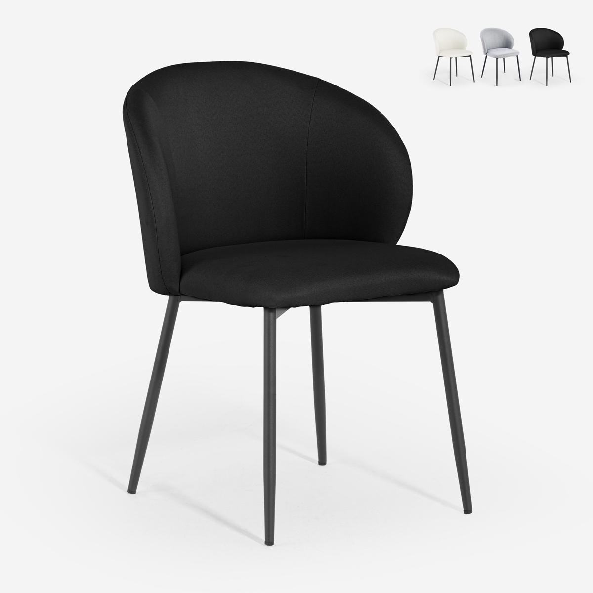 Chaise moderne pour salle à manger et cuisine en tissu design Kadim Réductions Chaise moderne pour salle à manger et cuisine en tissu design Kadim Réductions