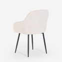 Chaise moderne en velours chenille avec accoudoirs pour salle à manger cuisine Daiva Vente