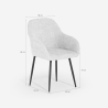 Chaise moderne en velours chenille avec accoudoirs pour salle à manger cuisine Daiva Caractéristiques