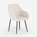 Chaise moderne en velours chenille avec accoudoirs pour salle à manger cuisine Daiva Réductions