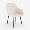 Chaise moderne en velours chenille avec accoudoirs pour salle à manger cuisine Daiva Réductions