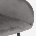 Chaise fauteuil en velours avec accoudoirs pour salle à manger Karta Choix