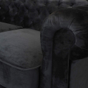 Canapé 2 places en tissu velouté capitonné Design Chesterfield 