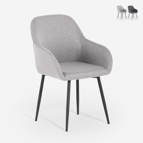 Fauteuil moderne en tissu rembourré avec accoudoirs Rikku Promotion